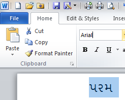 Unicode fonts in Word