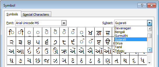 Languages in Unicode Fonts